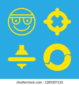 exercise icons set with sportive, circle and focus with a circle with four lines vector set