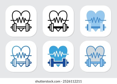 Iconos del ejercicio con diversos estilos del diseño