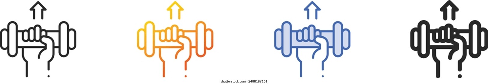 exercise icon.Thin Linear, Gradient, Blue Stroke and bold Style Design Isolated On White Background