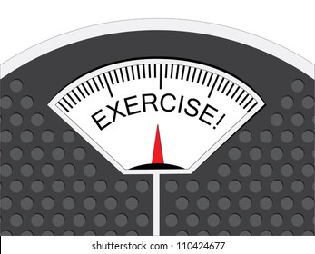 Exercise is indicated on the pointer on the analog weighing scale.