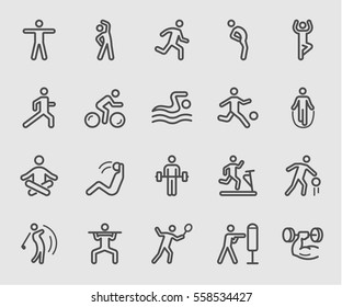 Exercise line icon - Shutterstock ID 558534427
