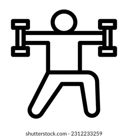 exercise line icon illustration vector graphic