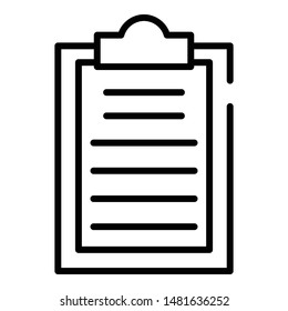 Exercise list icon. Outline exercise list vector icon for web design isolated on white background