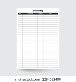 Exercise Log,Workout Log,Exercise Tracker,Exercise Planner,Exercise Log Sheet,Weekly Workout Log,Exercise Template,workout tracker,workout journal,fitness log