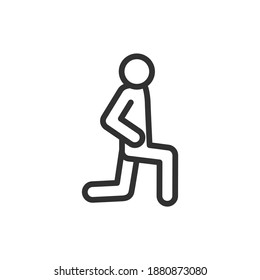 exercise lunges, fitness, workout, linear icon. Editable stroke