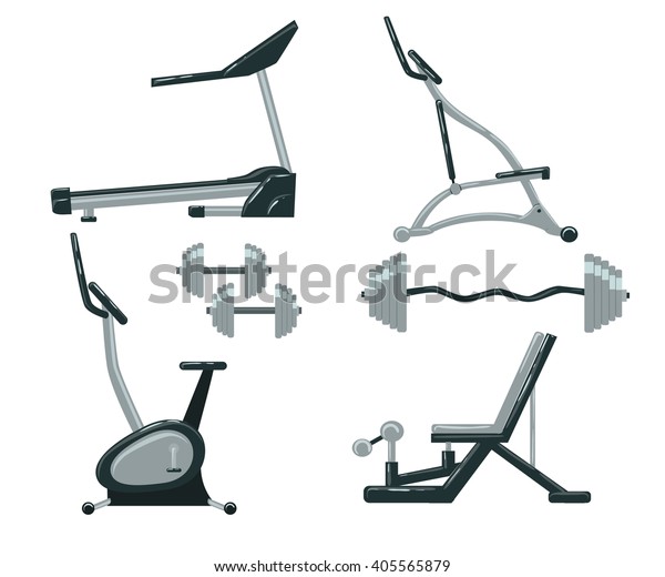 Exercise Machine Gym Equipment Gym Workout Stock Vector Royalty Free 405565879