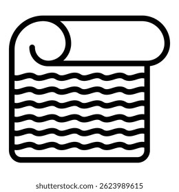 Exercise mat icon. Outline exercise mat vector icon for web design isolated on white background