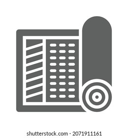 Exercise, mat, yoga icon. Gray vector graphics.