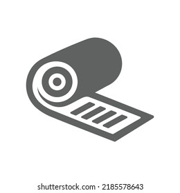 Exercise, mat, yoga icon. Gray vector graphics.