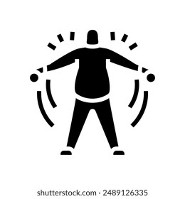 exercise obesity overweight glyph icon vector. exercise obesity overweight sign. isolated symbol illustration