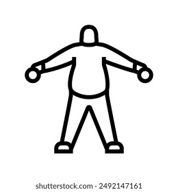 exercise obesity overweight line icon vector. exercise obesity overweight sign. isolated contour symbol black illustration