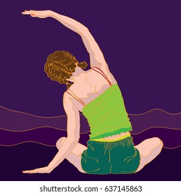 exercise on purple background.