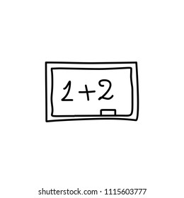 exercise on the school board sketch icon. Element of education icon for mobile concept and web apps. Outline exercise on the school board sketch icon can be used for web and mobile on white background
