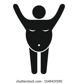 Exercise overweight man icon. Simple illustration of exercise overweight man vector icon for web design isolated on white background