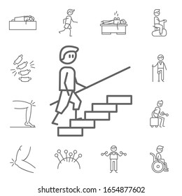Exercise, physiotherapy, stairs icon. Physiotherapy icons universal set for web and mobile