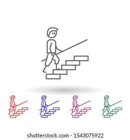 Exercise, physiotherapy, stairs multi color icon. Simple thin line, outline vector of physiotherapy icons for ui and ux, website or mobile application