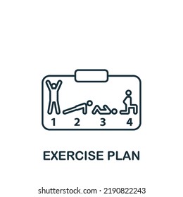 Exercise Plan icon. Line simple Healthy Lifestyle icon for templates, web design and infographics