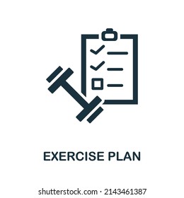 Exercise Plan icon. Monochrome simple Exercise Plan icon for templates, web design and infographics