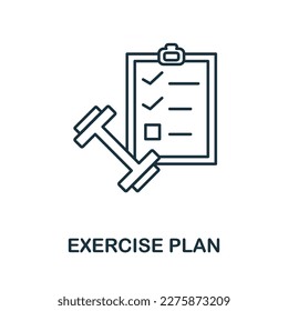 Exercise Plan line icon. Monochrome simple Exercise Plan outline icon for templates, web design and infographics