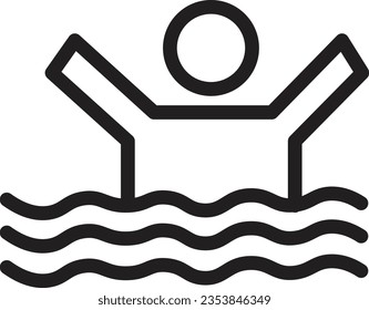 Exercise Pool Swim Outline Icon