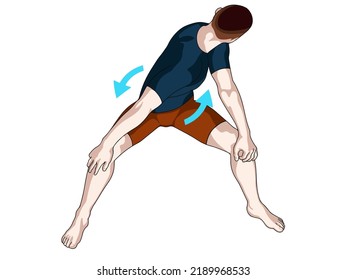 Exercise poses vector illustration for back pain (spine joint). Exercise 16