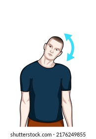 Exercise Position Illustration Neck Pain Neck Stock Vector (Royalty ...