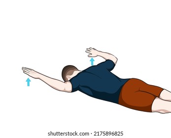 Exercise position illustration for neck and shoulder pain (neck joint). Exercise 3