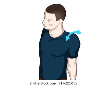 Exercise position illustration for neck and shoulder pain (neck joint). Exercise 7