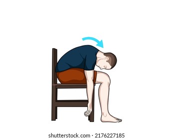 Exercise position illustration for neck and shoulder pain (neck joint). Exercise 8