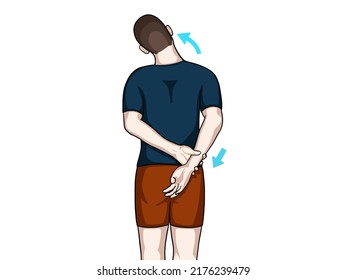 Exercise position illustration for neck and shoulder pain (neck joint). Exercise 9