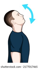 Exercise position illustration for neck and shoulder pain (neck joint). Exercise 13