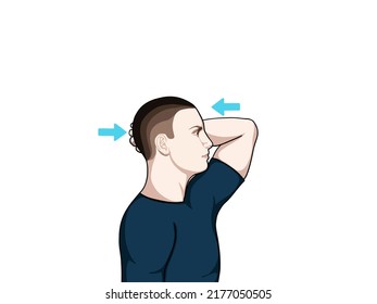 Exercise position illustration for neck and shoulder pain (neck joint). Exercise 15