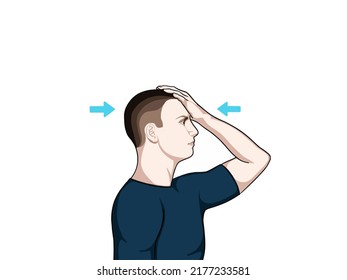 Exercise position illustration for neck and shoulder pain (neck joint). Exercise 16