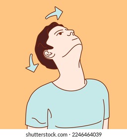 Exercise position illustration for neck and shoulder pain (neck joint). Exercise 5