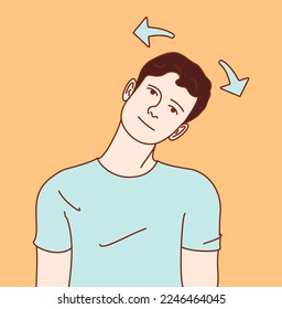 Exercise position illustration for neck and shoulder pain (neck joint). Exercise 4