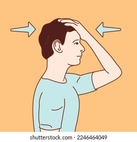 Exercise position illustration for neck and shoulder pain (neck joint). Exercise 1