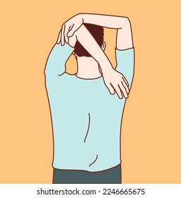 Exercise position illustration for neck and shoulder pain (neck joint). Exercise 9