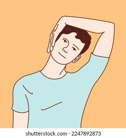 Exercise position illustration for neck and shoulder pain (neck joint). Exercise 16