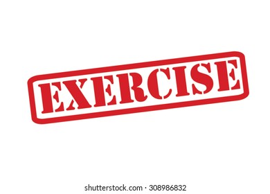 EXERCISE red Rubber Stamp over a white background.