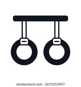 Ícone de anéis de exercício com ilustração de stock de vetor de fundo branco
