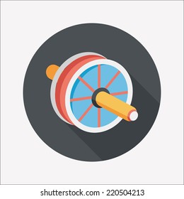 exercise roller flat icon with long shadow,eps10