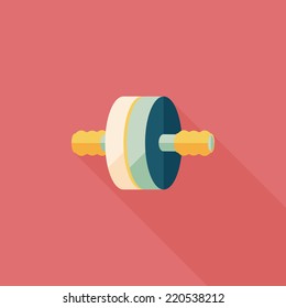 exercise roller flat icon with long shadow,eps10