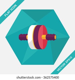 exercise roller flat icon with long shadow,eps10