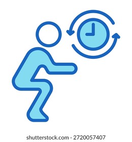 Icono de rutina de ejercicio Ilustración vectorial de estilo de color azul