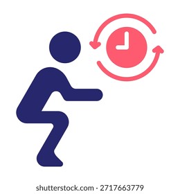 Icono de rutina de ejercicio Color Relleno Estilo Ilustración vectorial