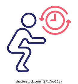 Icono de rutina de ejercicio Línea Color Estilo Ilustración vectorial
