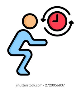 Icono de rutina de ejercicio Ilustración vectorial de estilo de color lineal