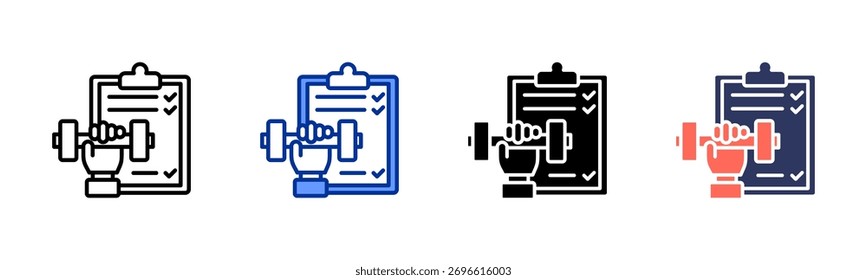 Exercise Routine icon sheet multiple style collection