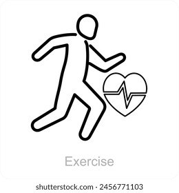 Ejercicio y concepto de icono de correr