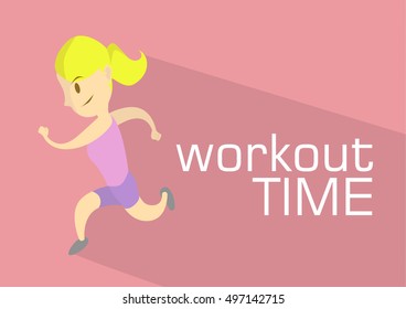 Exercise Running Workout Girl Vector